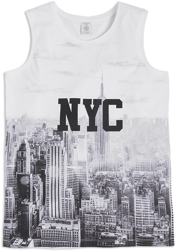 Tank Top With Print White - New York City (888x888), Png Download