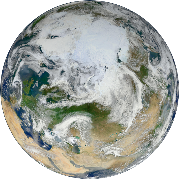 Mercury Venus The Earth - Synthesized View Of Earth Showing The Arctic Europe (800x800), Png Download