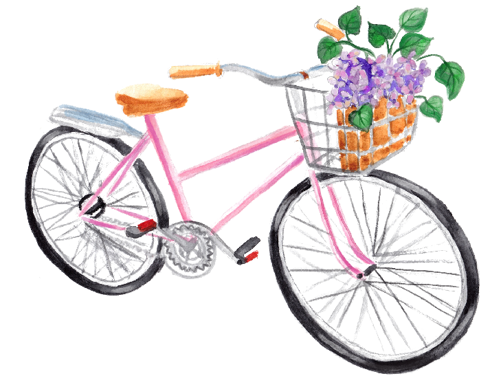 Watercolor Bike With Flowers - Watercolor Painting (1080x1920), Png Download