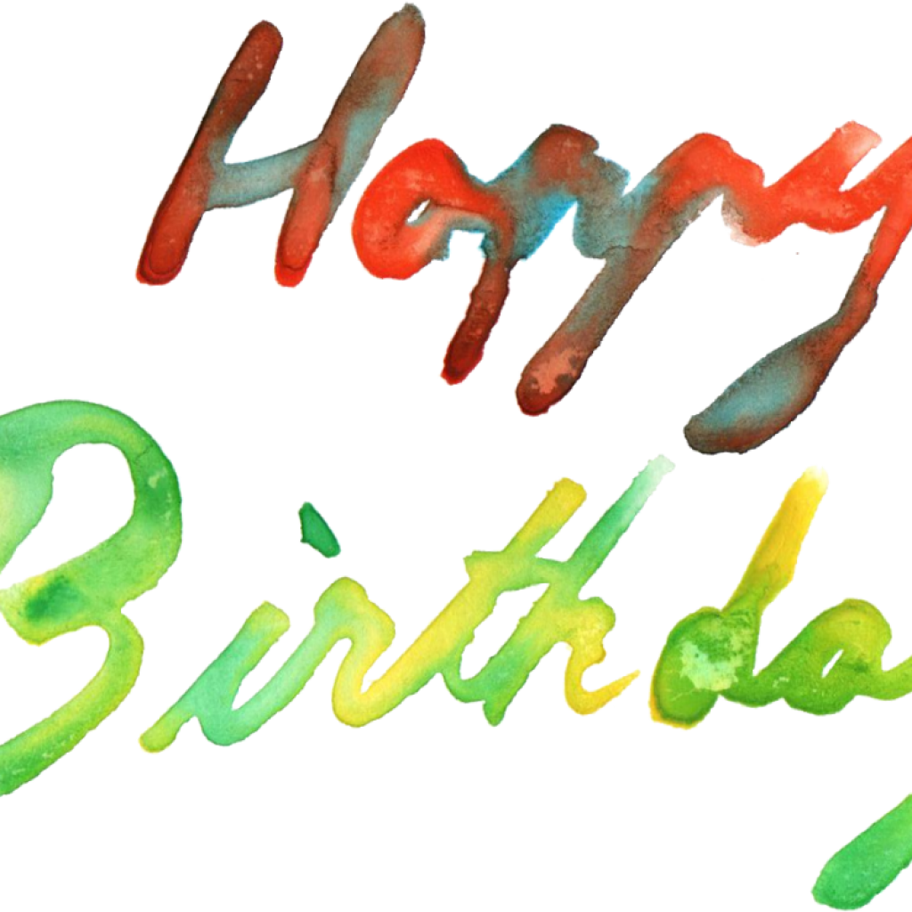 Birthday Png 5 Happy Birthday Watercolor Png Transparent - Portable Network Graphics (1024x1024), Png Download