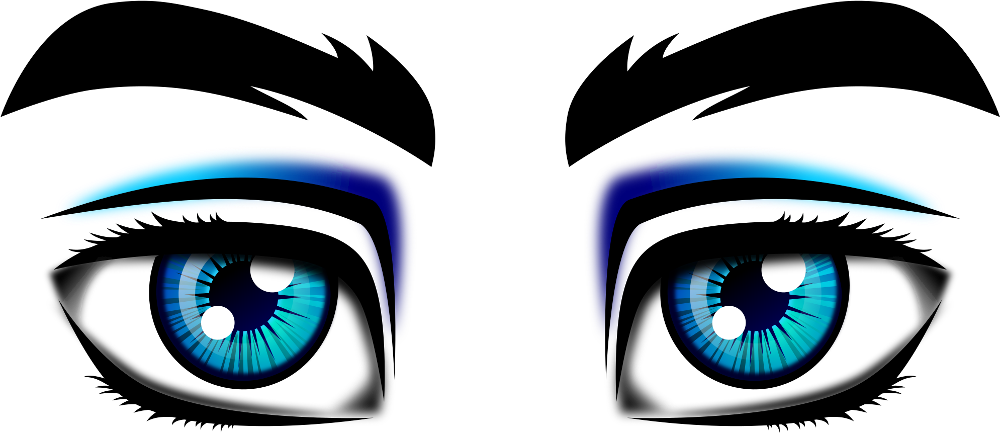 Boyaus Clipart Eyes Blue Female Eyes Png - Eye (2400x960), Png Download