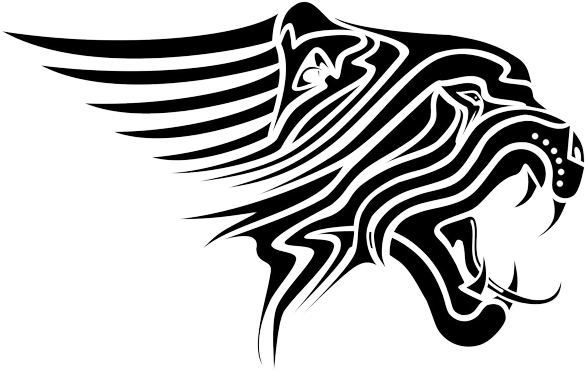 Tiger Tattoos Png Picture - Tiger Png Black And White (600x382), Png Download