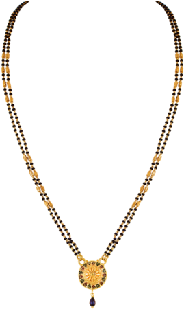 Gold Round Dual Black - Mangala Sutra (500x500), Png Download