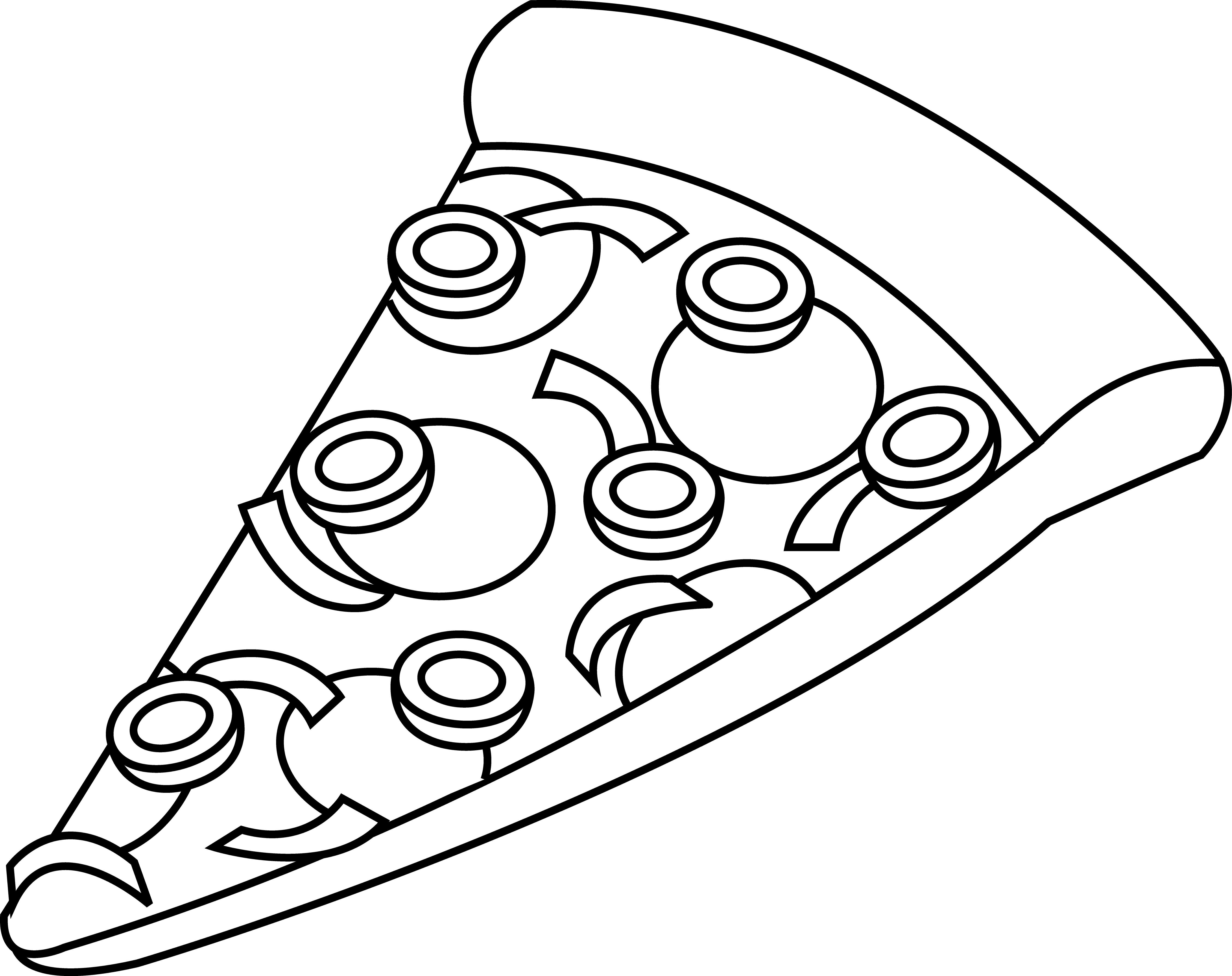 Pepperoni Pizza Clipart Black And White - Pizza White Png (5341x4230), Png Download
