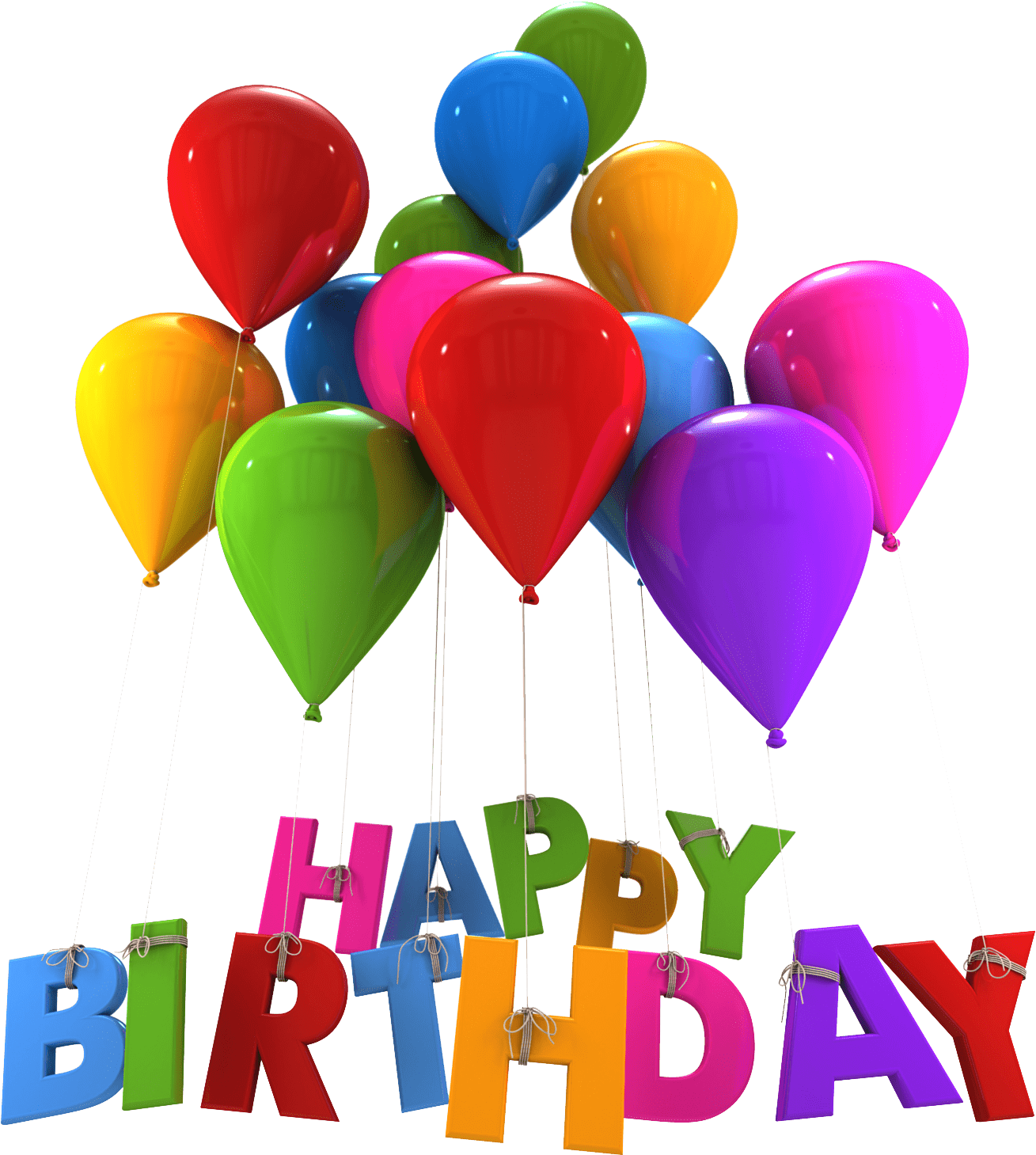 Balloons Birthday Picture - Happy Birthday Wishes Png (1550x1550), Png Download