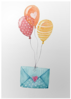 Isolated Watercolor Illustration Of An Envolope And - Birthday (400x400), Png Download