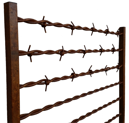 Big Barb Wire Headboard - Big Barb Wire Fence (500x500), Png Download