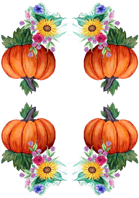 Pumpkins And Flowers // Watercolor Fall Floral Wallpaper - Pumpkin Png Watercolor (550x800), Png Download