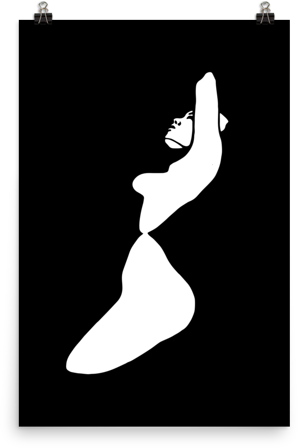 Printed Watercolor Hot Girl Poster Of A Sexy Naked - Art (1000x1000), Png Download