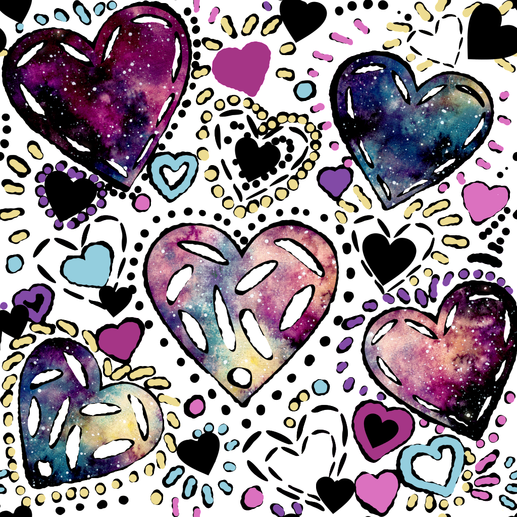 Hand Painted Purple Watercolor Love Background Png - Watercolor Painting (1024x1024), Png Download