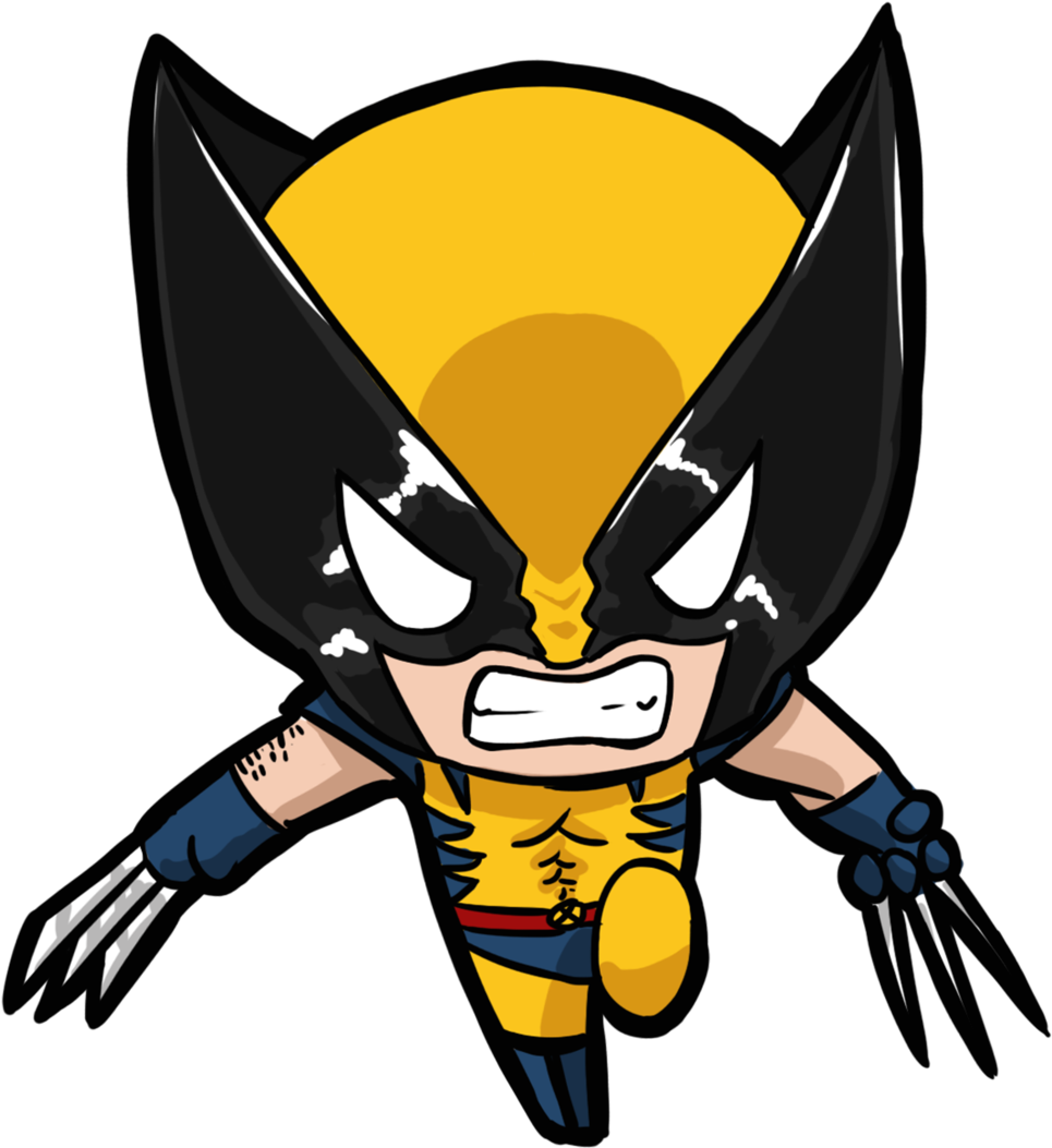 Wolverine Cartoon Drawing At Getdrawings - Wolverine Chibi Png (1024x1073), Png Download