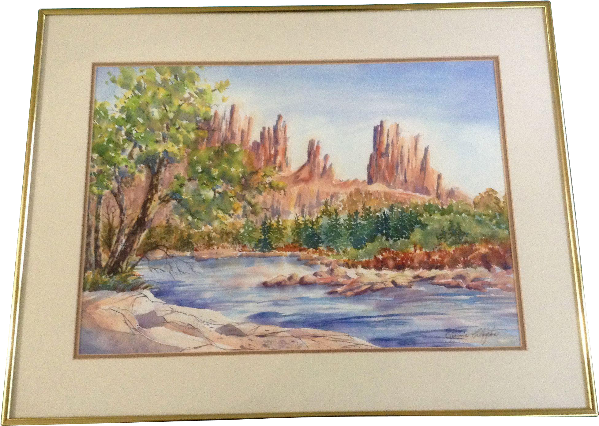 Original Watercolor Painting Works On Paper, Signed - Painting (1956x1956), Png Download