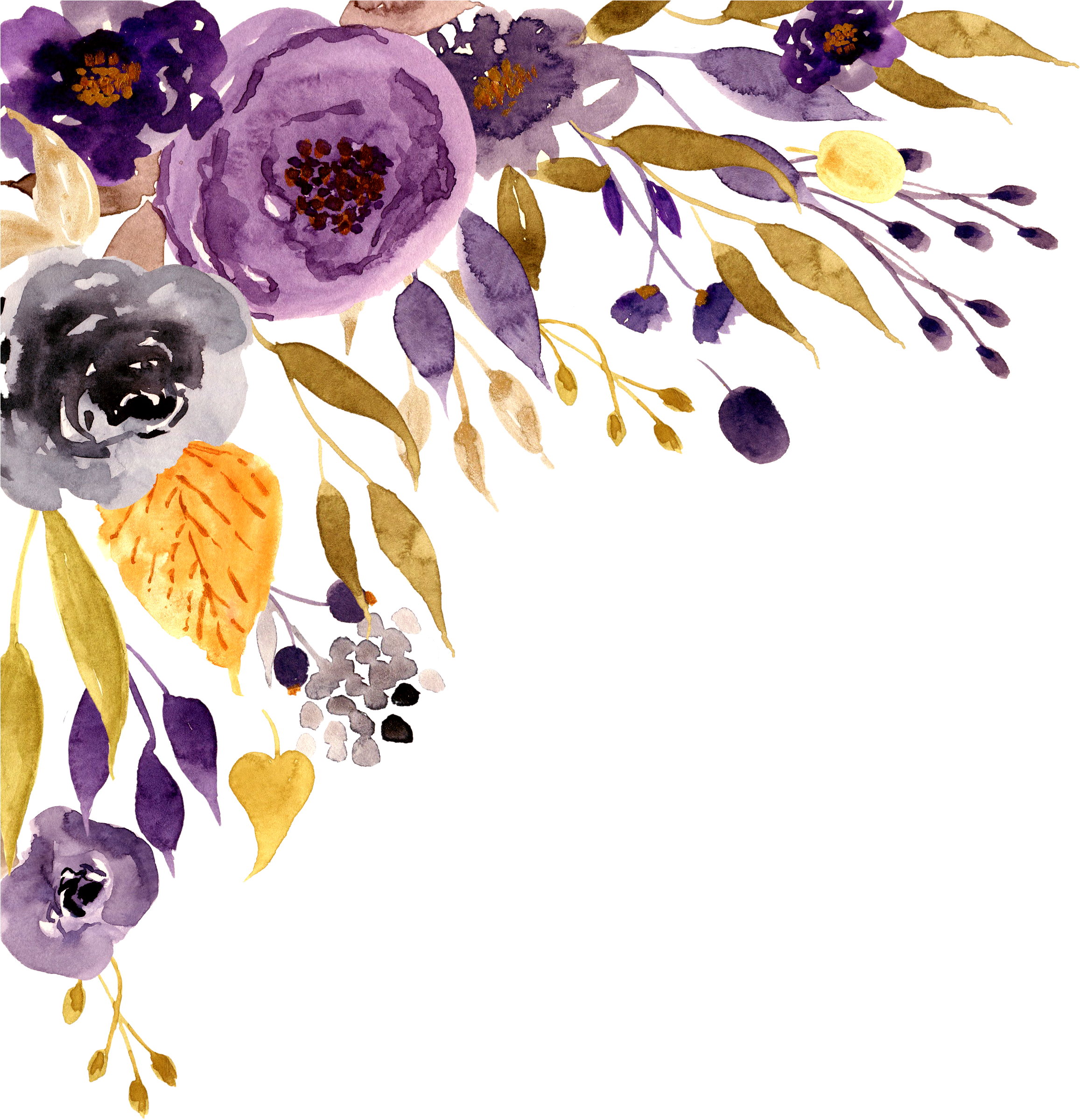 Download Hd Flowers Floral Border Purple Watercolor Watercolor Purple Watercolor Flower Border Transparent Png Image Nicepng Com