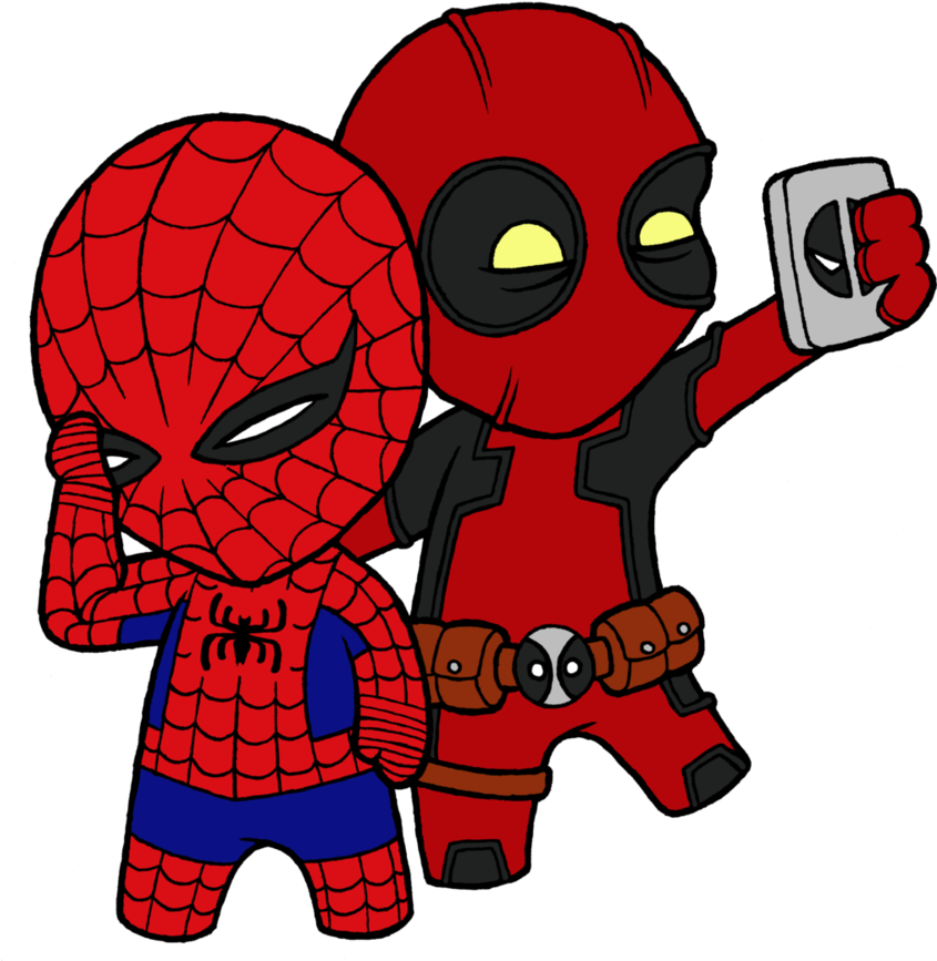 What If Deadpool Sucks - Deadpool And Spiderman Selfie (853x936), Png Download