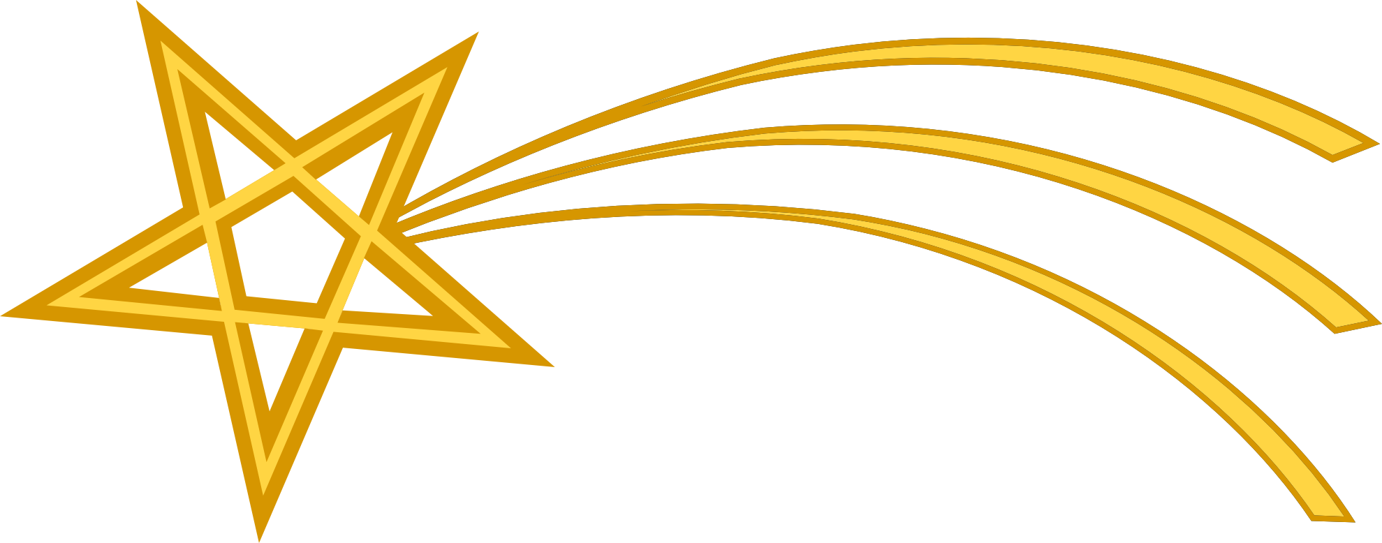 Png Christmas Star - Shooting Star Transparent Background (1979x778), Png Download