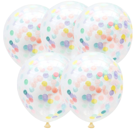 Mini Pastel Confetti Balloons - Balloon (480x479), Png Download