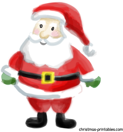 Free Watercolor Santa Clipart For Christmas - Watercolor Painting (450x450), Png Download