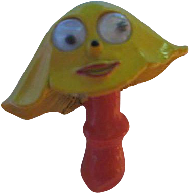 Rare 1960s Googly Eyes Mushroom Figural Orange Yellow - Brooch (378x378), Png Download