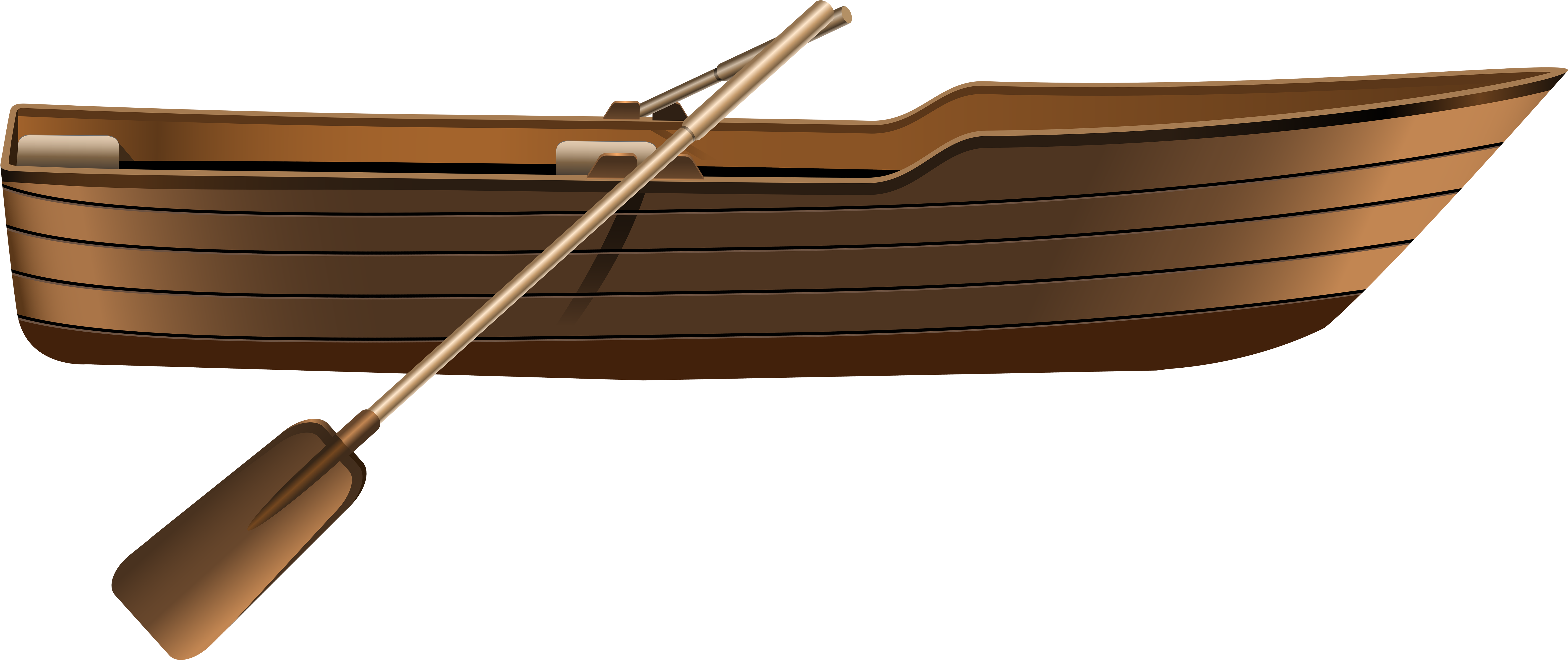 Wooden Boat Png Clip Art - Wooden Boat No Background (7000x3039), Png Download