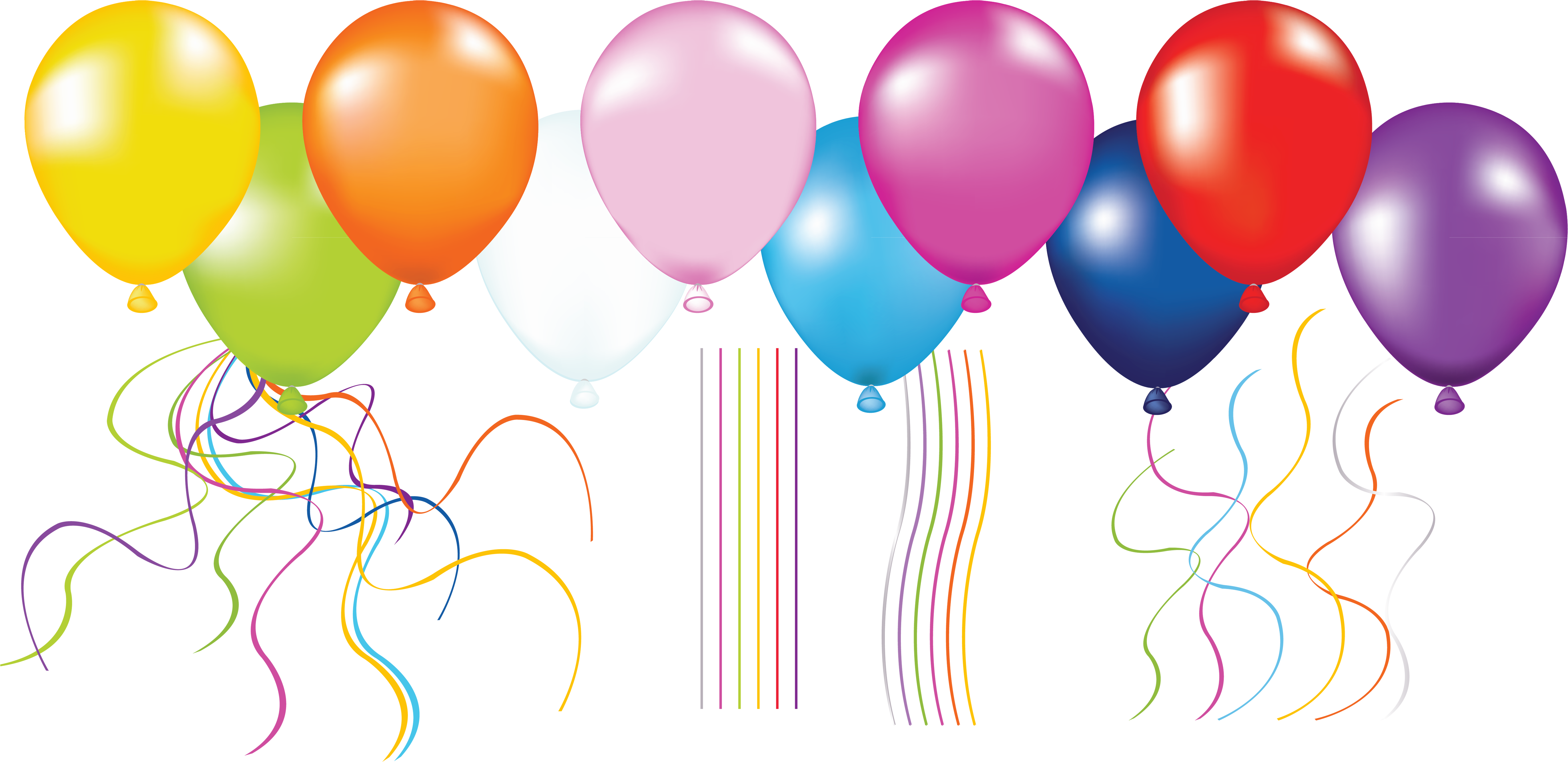 Large Balloons Transparent Clipartu200b Gallery Yopriceville - Globos De Cumpleaños Png (5500x2725), Png Download