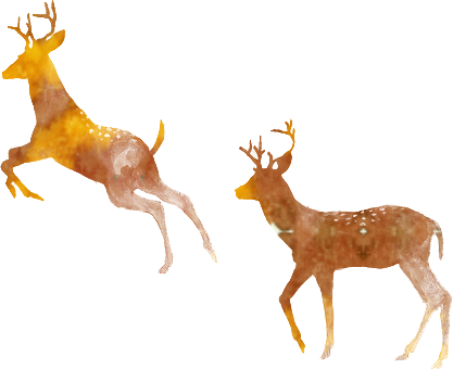4 Free Watercolor Png Deer - Watercolor Fall Silhouette (417x340), Png Download