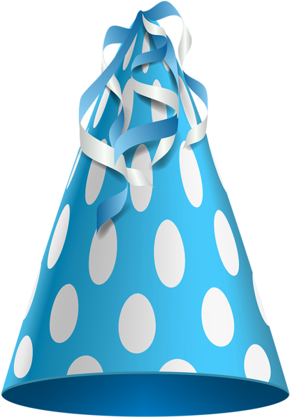 Party Hat Blue Transparent Clip Art - Blue Birthday Hat Png (430x600), Png Download