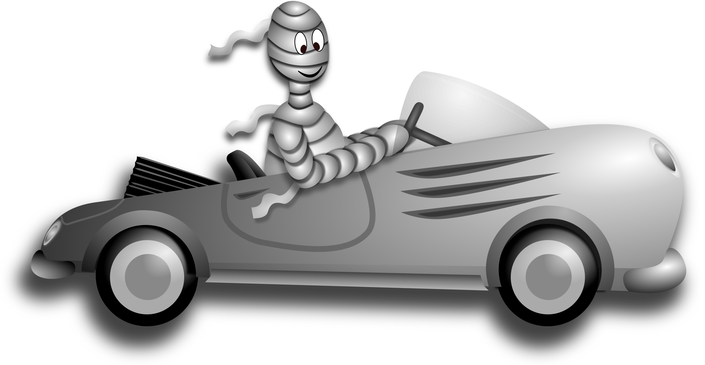 Car Clipart Halloween - Mummy Driving (2400x1242), Png Download