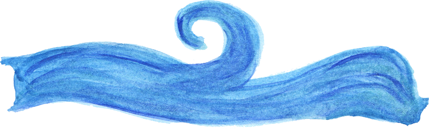 Free Download - Watercolor Brush Png Ocean (1500x452), Png Download
