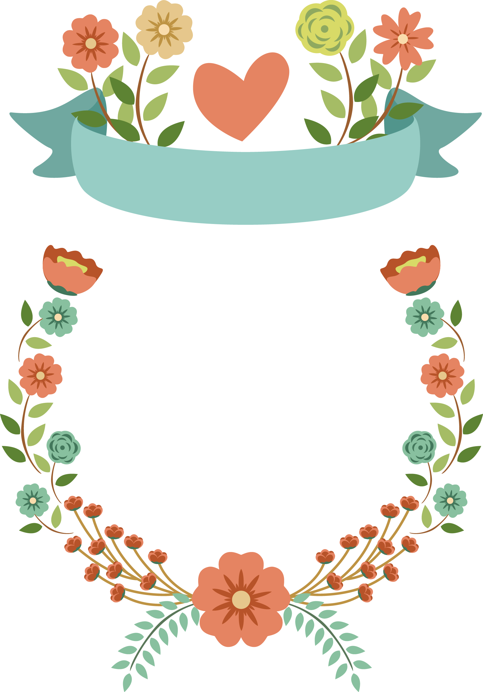 Svg Free Download Material Transprent Png Free Download - Dibujo Guirnalda De Flores (1640x2348), Png Download