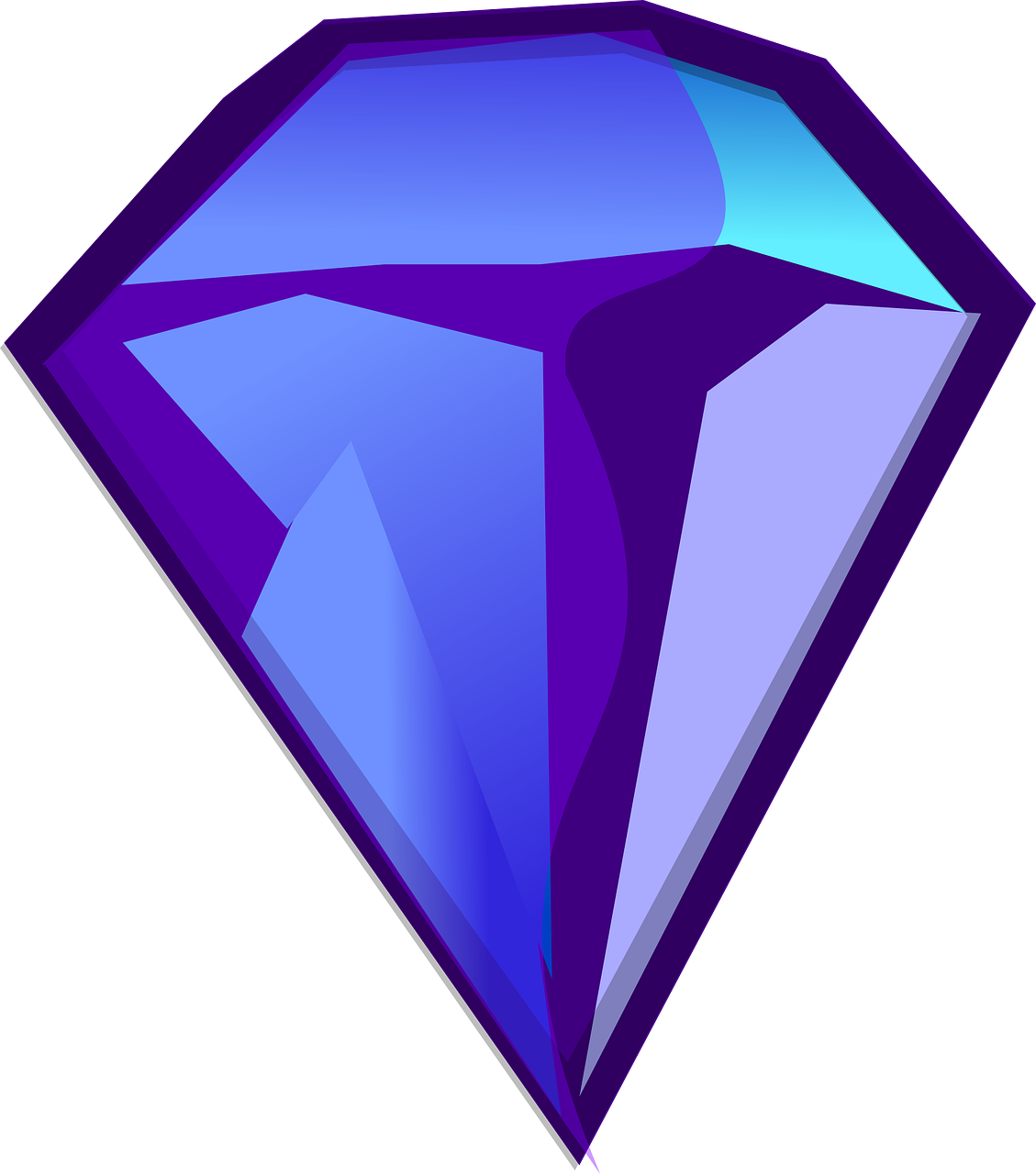 Blue Purple Diamond Clip Art - Purple And Blue Diamond (528x599), Png Download