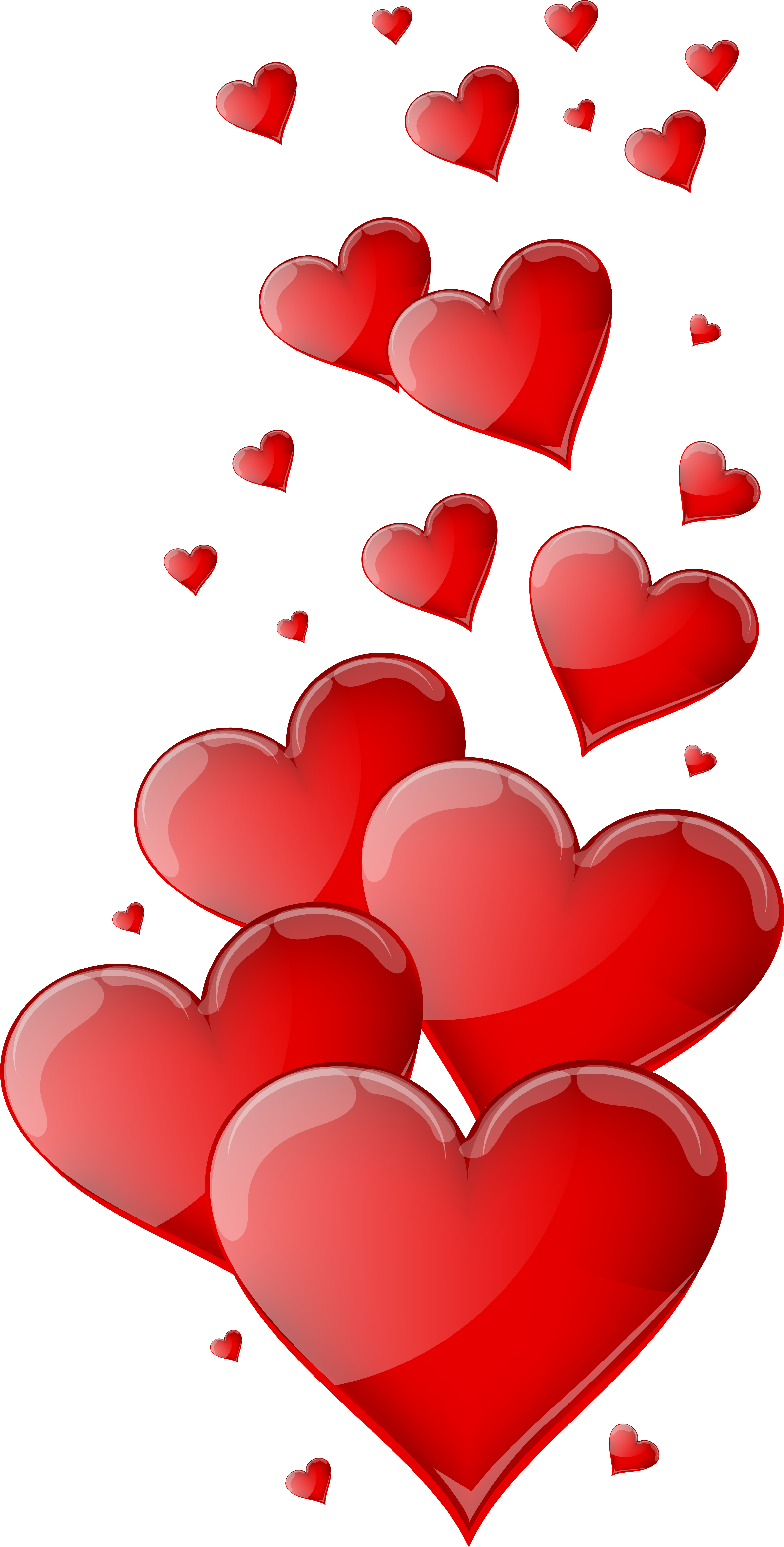 Red Hearts Png Clipart Image - Red Hearts Clipart (327x600), Png Download