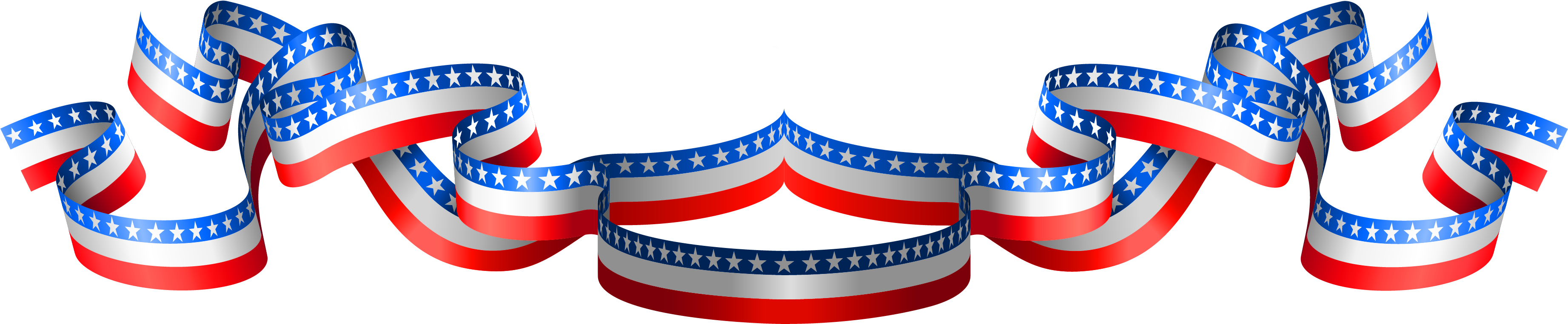 American Flag Clipart Flower - American Flag Border Png (3792x1040), Png Download