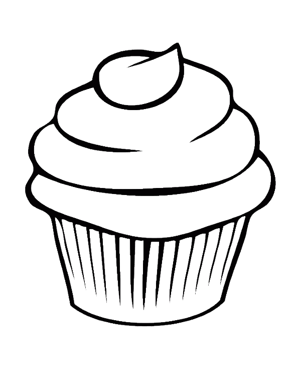 Cupcake Art Watercolor Painting - Cupcake Coloring Pages (600x764), Png Download