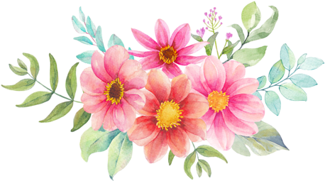 Clipart Images, Flower Art, Watercolor Art, Flower - Blumenfeld-blumenstrauß Runder Aufkleber (500x297), Png Download