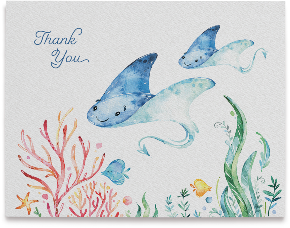 4 Stingray - Shower Invitation Under The Sea Baby Shower (1000x1000), Png Download