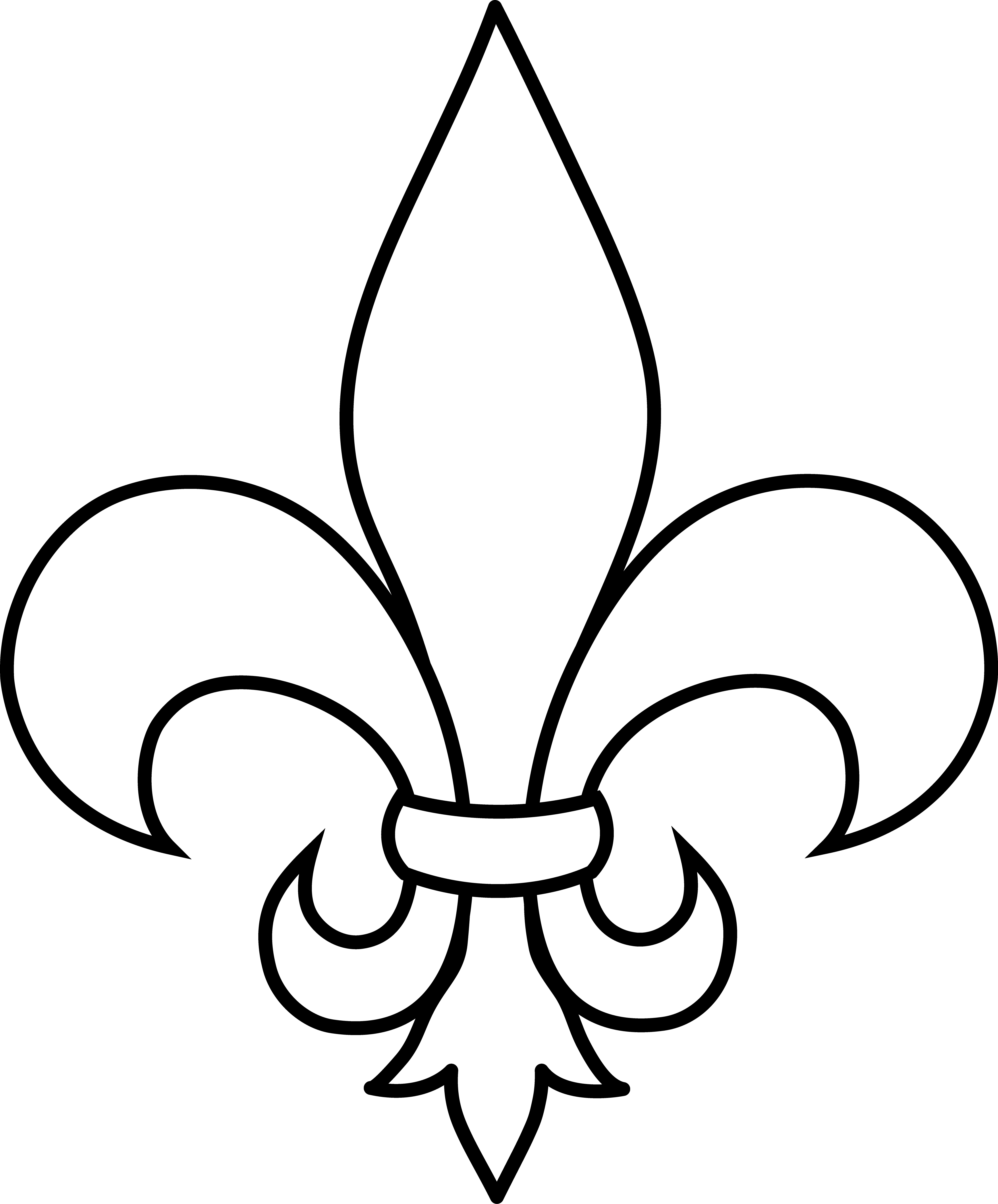 Frrench Free Clip Art - Fleur De Lis White (4509x5438), Png Download
