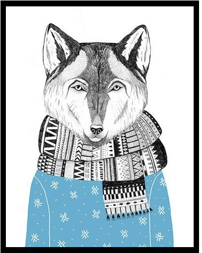 Petite Bello Room Decor Cm No Frame / Wolf Modern Watercolor - Cuaderno De Notas. Im Limited Edition. Diario, Bloc (600x600), Png Download