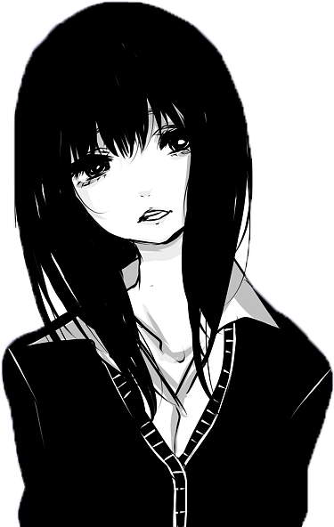 Anime Girl Png By Sofabunny - Anime Girl Black And White (500x600), Png Download