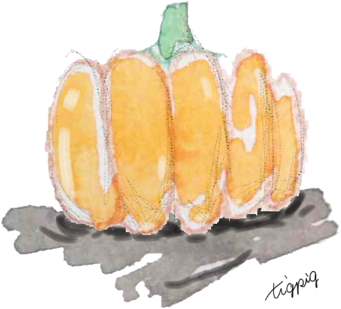 Watercolor Illustration Of Pumpkin Like A Picturebook - Pumpkin (640x480), Png Download