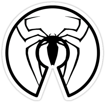 Arachnid Clipart Spiderman Logo - Black And White Spider Logo (375x360), Png Download