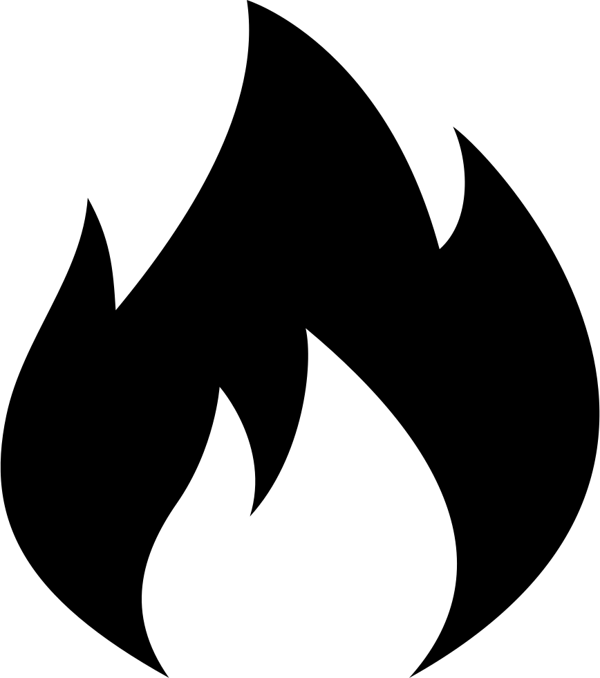 Fire Comments - Black And White Fire Png Clipart (868x980), Png Download