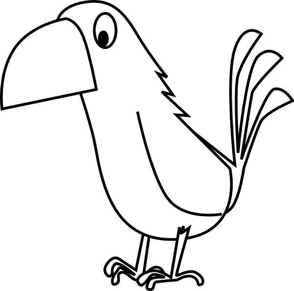White Cartoon Parrot Svg Clip Arts 600 X 595 Px (600x595), Png Download