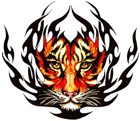 Tribal Tiger Tattoos Designs 05 1 - Tribal Tattoos (450x389), Png Download