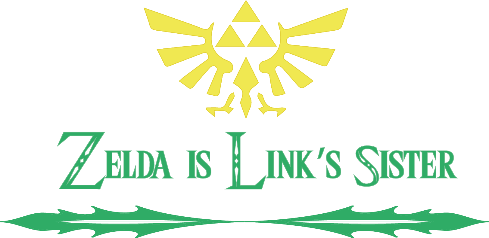 Zelda Is The Sister Of Link - Legend Of Zelda - Triforce Logo Metal Keychain (ke260320zel) (1624x792), Png Download