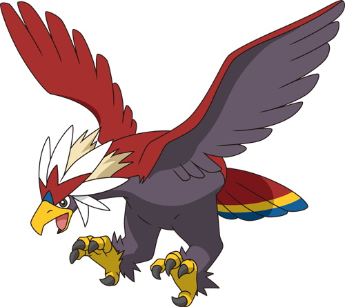 628braviary Bw Anime - Pokemon Alola Region Sticker Book (500x445), Png Download