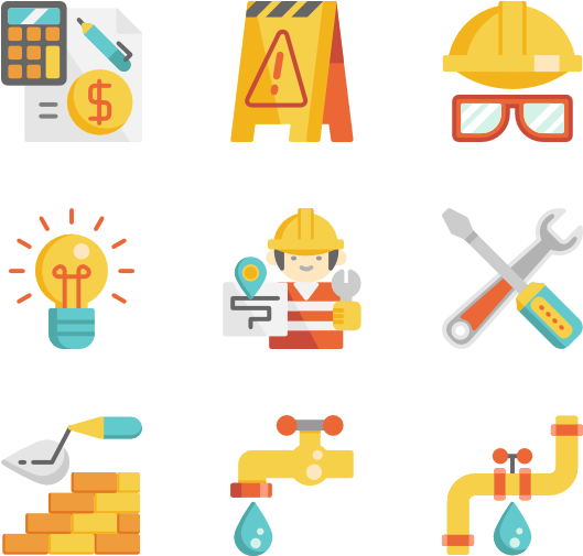 Construction - Construction Flat Icon Png (600x564), Png Download