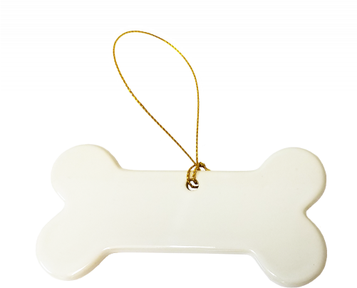 Porcelain Dog Bone Ornament - Pendant (500x588), Png Download