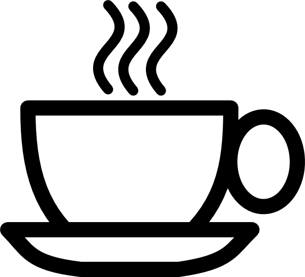 Coffee Cup Clip Art Black White (600x545), Png Download