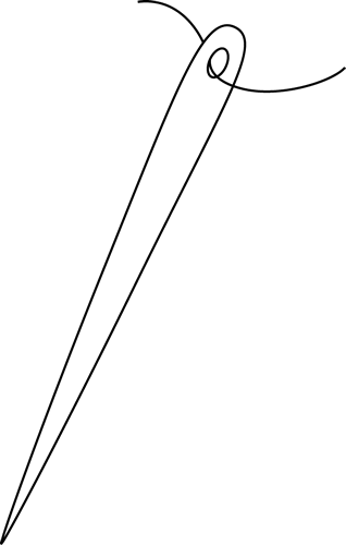 Black And White Black And White Needle - Sewing Needle White Png (318x500), Png Download