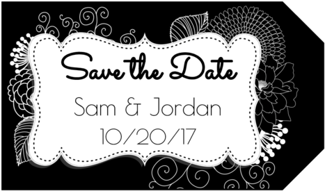 Inverted Black & White Floral "save The Date" Gift - Save The Date (500x308), Png Download